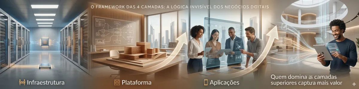 Infraestrutura, plataforma, aplicação: a camada onde você vive determina se você sobrevive