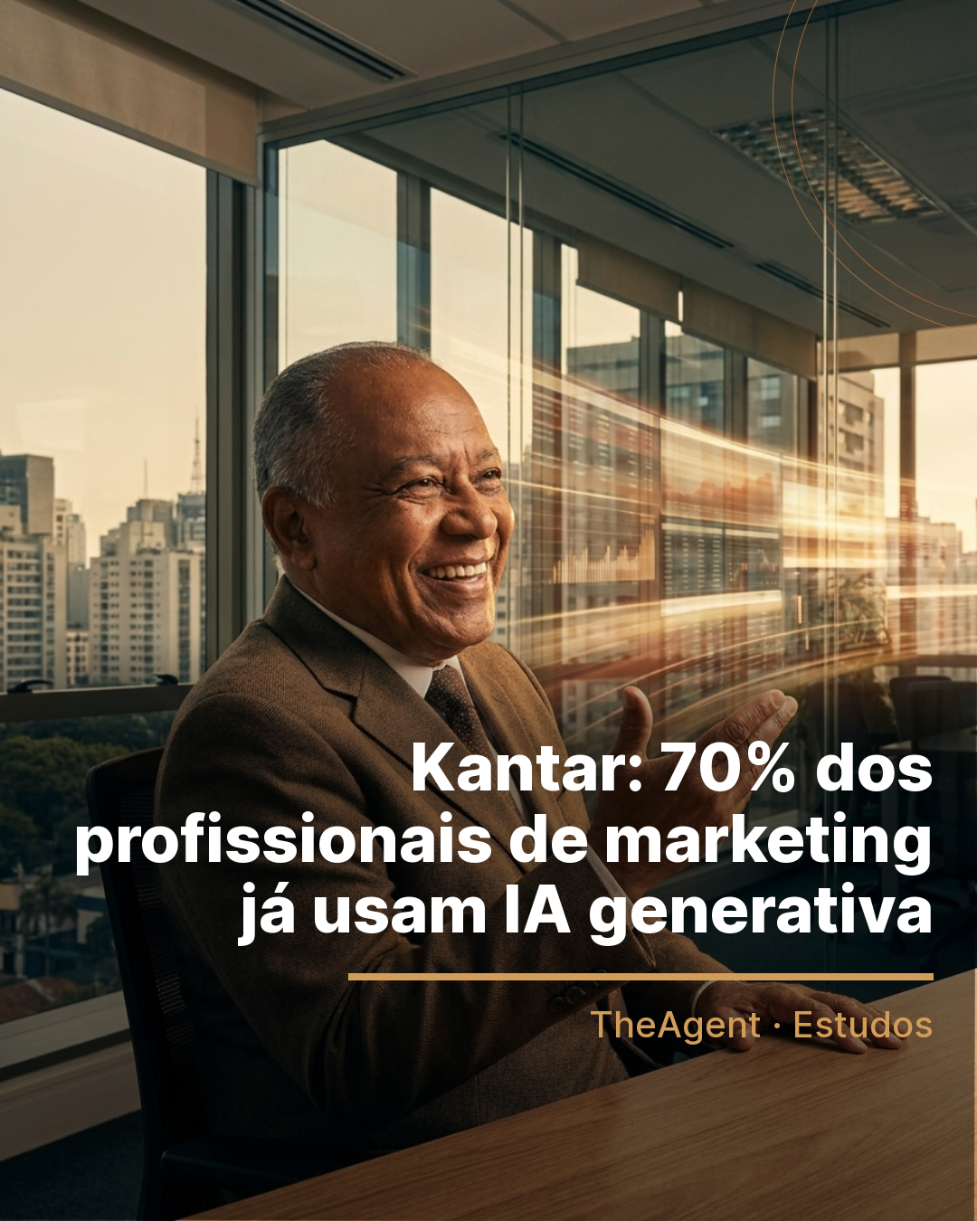 Arte do estudo de Kantar com o destaque: 70% dos profissionais de marketing já usam IA generativa