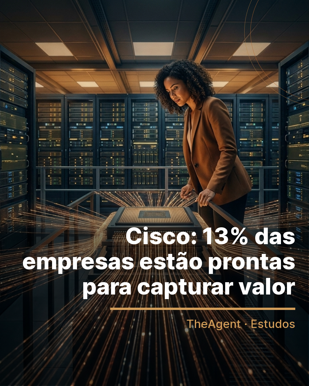 Arte do estudo de Cisco com o destaque: 13% das empresas estão prontas para capturar valor