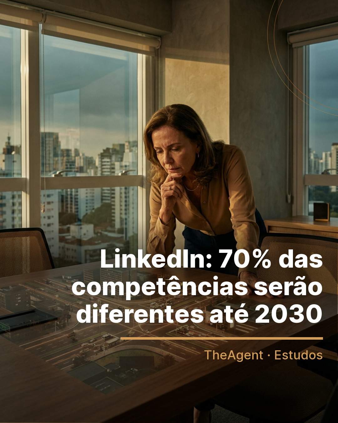 Arte do estudo de LinkedIn com o destaque: 70% das competências serão diferentes até 2030