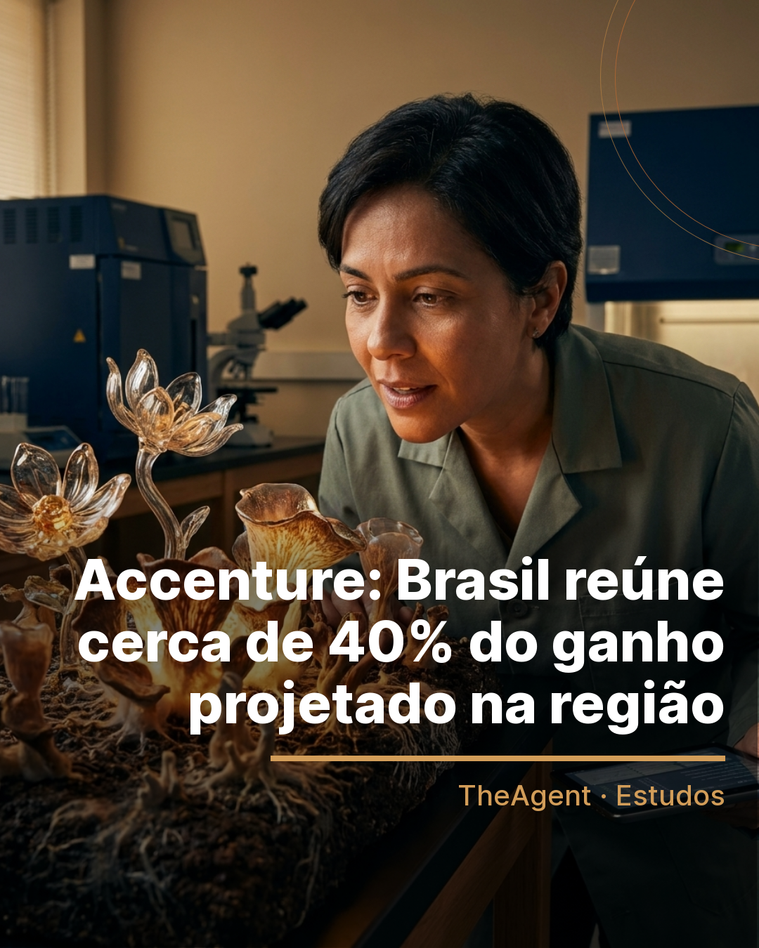 Arte do estudo de Accenture com o destaque: Brasil reúne cerca de 40% do ganho projetado na região