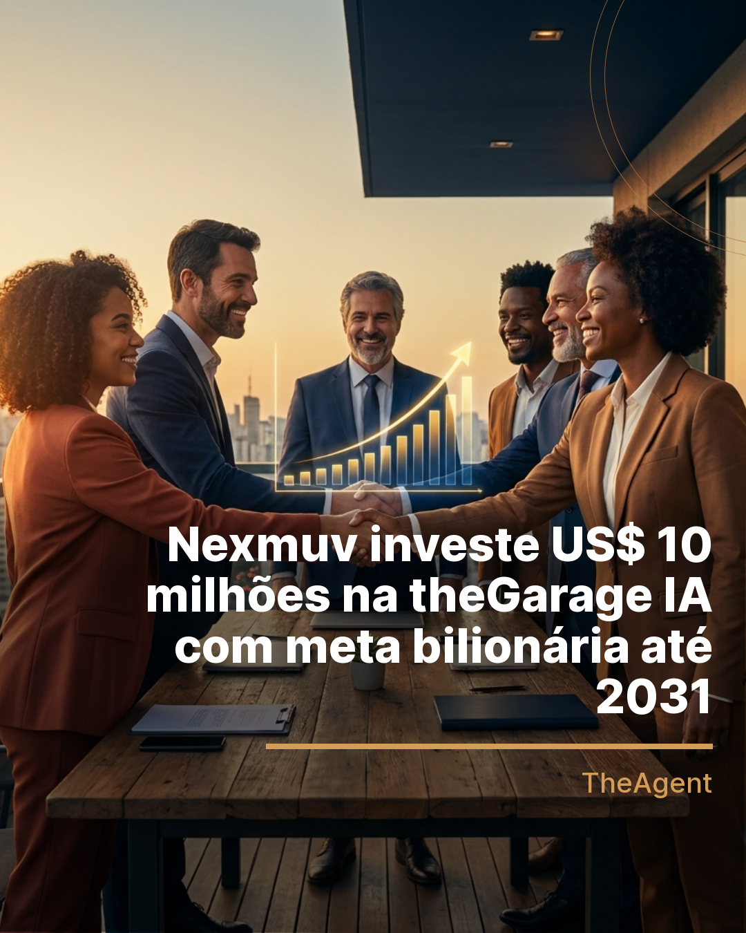 Nexmuv investe US$ 10 milhões na theGarage IA com meta bilionária até 2031