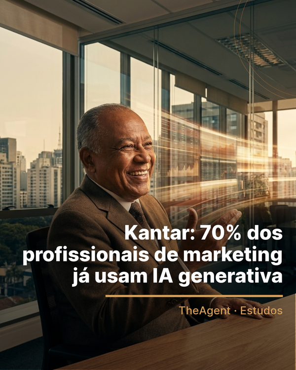 Arte do estudo de Kantar com o destaque: 70% dos profissionais de marketing já usam IA generativa