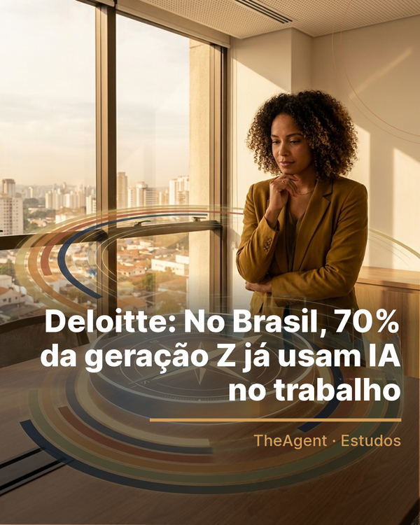 Arte do estudo de Deloitte com o destaque: No Brasil, 70% da geração Z já usam IA no trabalho