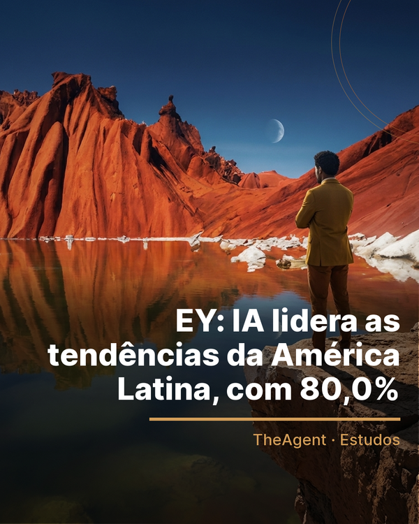 Arte do estudo de EY com o destaque: IA lidera as tendências da América Latina, com 80,0%