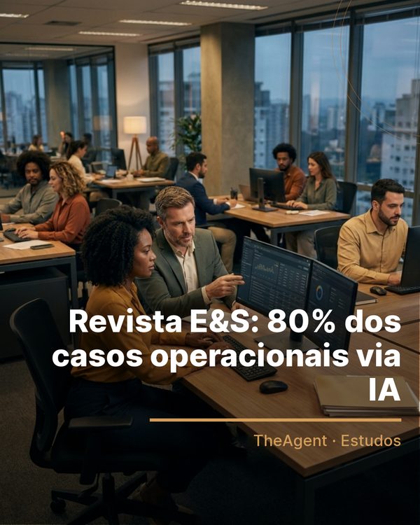 Arte do estudo de Revista E&S com o destaque: 80% dos casos operacionais via IA