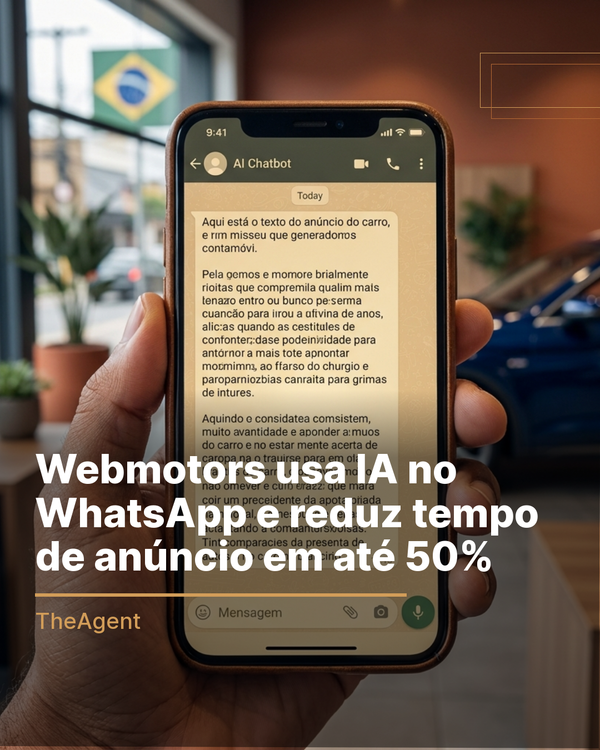 Webmotors usa IA no WhatsApp e reduz tempo de anúncio em até 50%